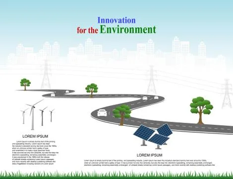 Generation system renewable Clean energy from nature. Stock Illustration