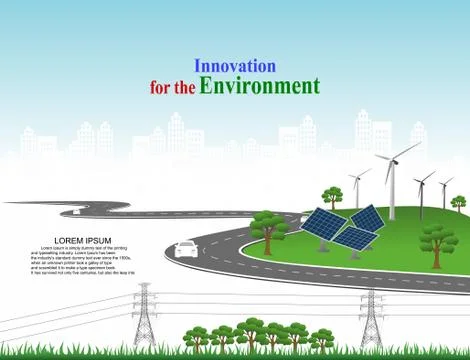 Generation system renewable Clean energy from nature. Stock Illustration