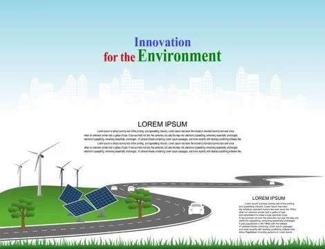 Generation system renewable Clean energy from nature. Stock Illustration