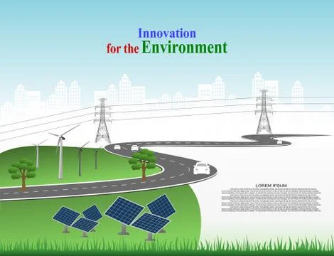 Generation system renewable Clean energy from nature. Stock Illustration