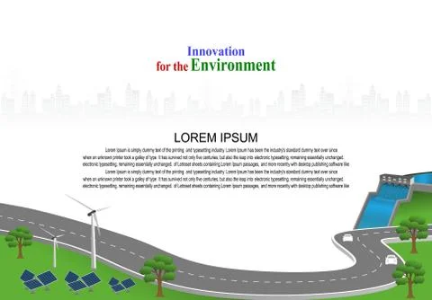 Generation system renewable Clean energy from nature. Stock Illustration
