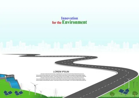 Generation system renewable Clean energy from nature. Stock Illustration