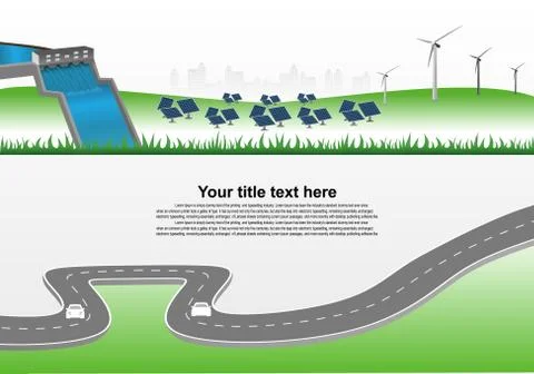 Generation system renewable Clean energy from nature. Stock Illustration