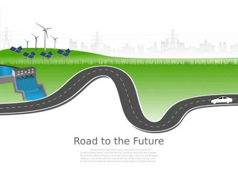 Generation system renewable Clean energy from nature. Stock Illustration