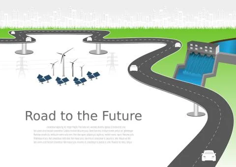 Generation system renewable Clean energy from nature. Stock Illustration