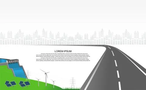 Generation system renewable Clean energy from nature. Stock Illustration