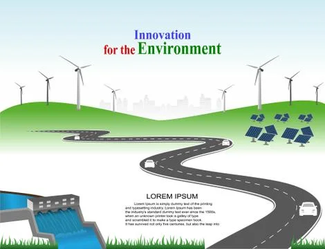Generation system renewable Clean energy from nature. Stock Illustration