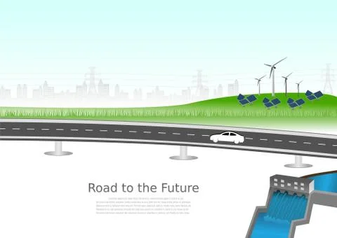 Generation system renewable Clean energy from nature. Stock Illustration