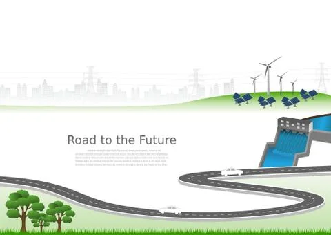 Generation system renewable Clean energy from nature. Stock Illustration