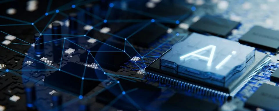 Generation using a neural network. Neurointerface. Education artificial int.. Stock Illustration