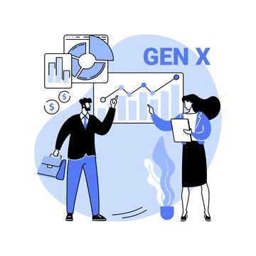 Generation X abstract concept vector illustration. Stock Illustration