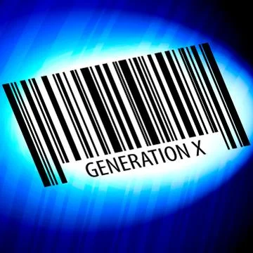 Generation X - barcode with blue Background Stock Illustration