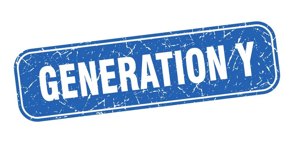 Generation y stamp. generation y square grungy blue sign Illustrazione stock