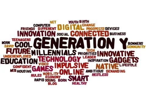 Generation Y, word cloud concept Stock Illustration