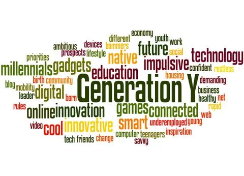 Generation Y, word cloud concept Stock Illustration
