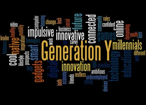 Generation Y, word cloud concept Stock Illustration