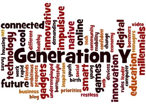 Generation Y, word cloud concept Stock Illustration