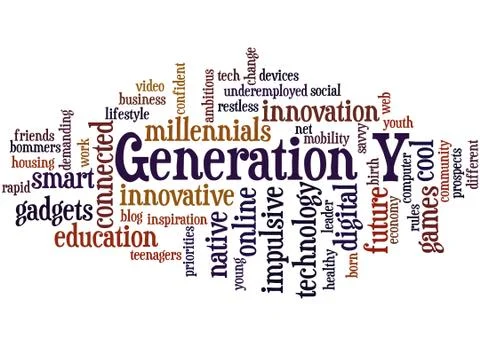 Generation Y, word cloud concept Stock Illustration