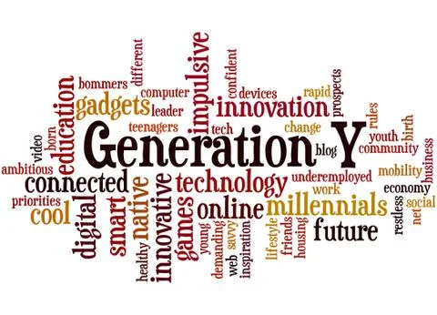 Generation Y, word cloud concept Stock Illustration