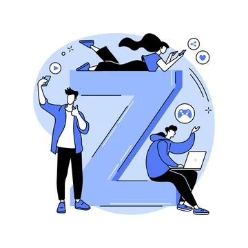 Generation Z abstract concept vector illustration. Stock Illustration