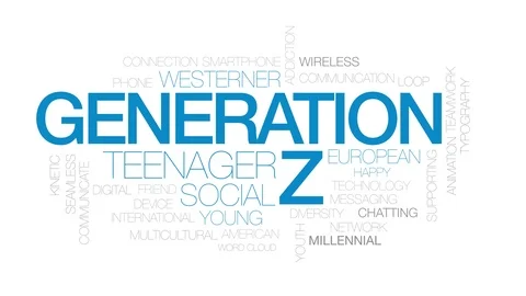 Generation Z animated word cloud. Kinetic typography. Stock Footage 116771585
