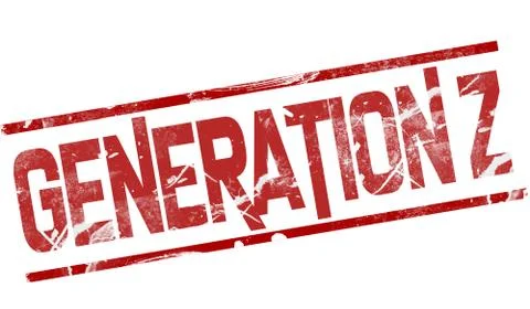 Generation Z word between red line Illustrazione stock