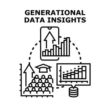Generational data insights analyzing population trends and growth イラスト素材