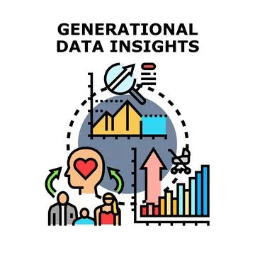 Generational data insights for market analysis and consumer understanding Stock Illustration