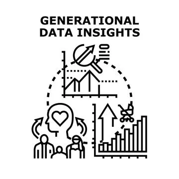 Generational data insights for market analysis and consumer understanding Stock Illustration