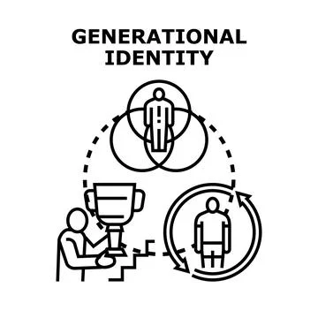 Generational identity integrating knowledge and experience transmission 스톡 일러스트