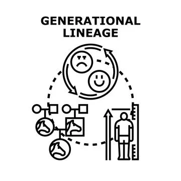 Generational lineage concept vector illustration Stock Illustration