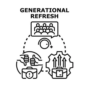 Generational refresh concept for business development Stock Illustration
