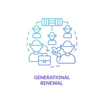 Generational renewal blue gradient concept icon Stock Illustration