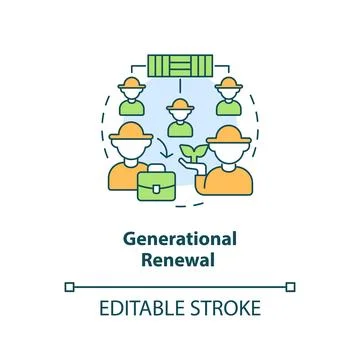 Generational renewal concept icon Stock Illustration
