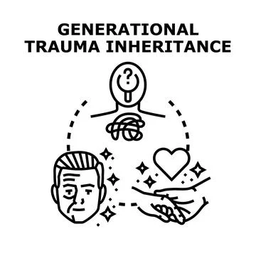 Generational trauma inheritance concept passing through families Stock Illustration