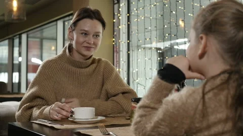 Generations are talking in cafe Stock Footage 85815698