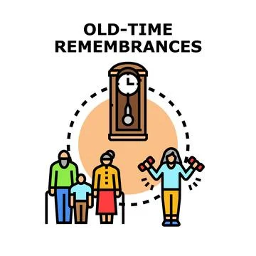 Generations connecting, remembering past, embracing active future Stock Illustration