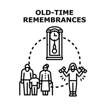 Generations connecting, remembering past, embracing active future Stock Illustration