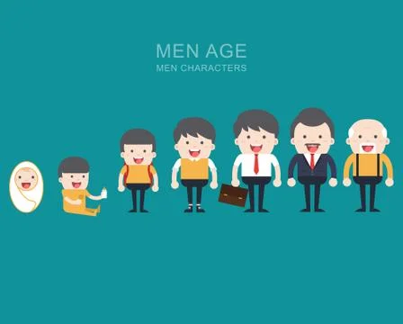 Generations man. People generations at different ages. Stock Illustration