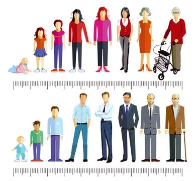 Generations stand together illustration Illustrazione stock