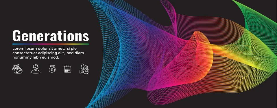 Generations Web Header Banner and Icon Set Stock Illustration