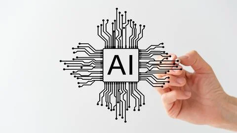 Generative AI artificial intelligence generate text document and abstract p.. Stock Photos