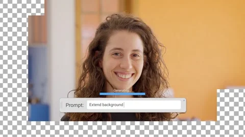 Generative AI artificial intelligence generating parts of video image of a woman Stock Footage 291933473