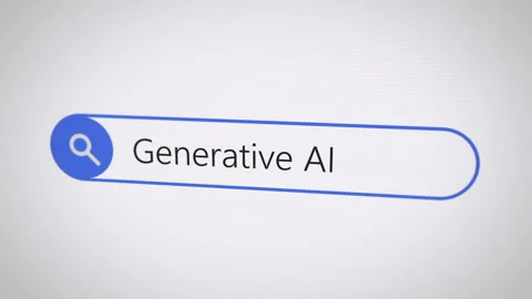 Generative AI artificial intelligence term in search engine on web page - w.. Stockbeeldmateriaal 295937522