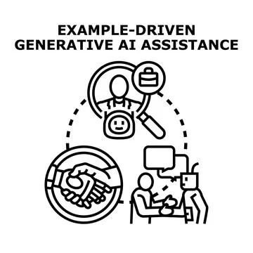 Generative ai assistance providing human robot collaboration Illustrazione stock