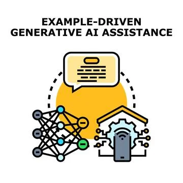 Generative ai assisting smart home automation systems Illustrazione stock