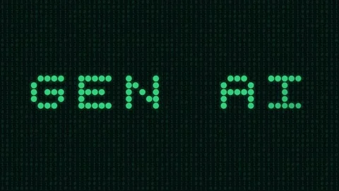Generative AI Binary Code Artificial Intelligence Technology Background Stockbeeldmateriaal 337038094