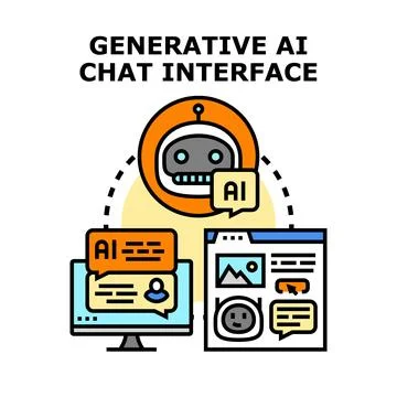 Generative ai chat interface concept illustration イラスト素材