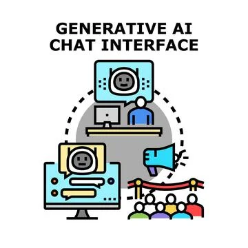 Generative ai chat interface concept vector illustration Stock Illustration