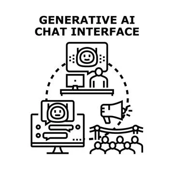 Generative ai chat interface concept vector illustration Illustrazione stock